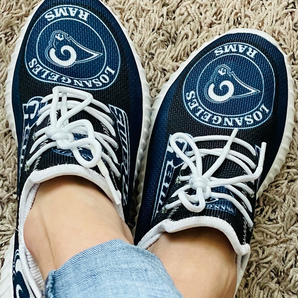 LA Rams NFL blue and white tennis shoes